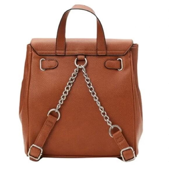 French Connection Women\'s Tilly Pebbled Backpack, Leather Brown NEW main image 4